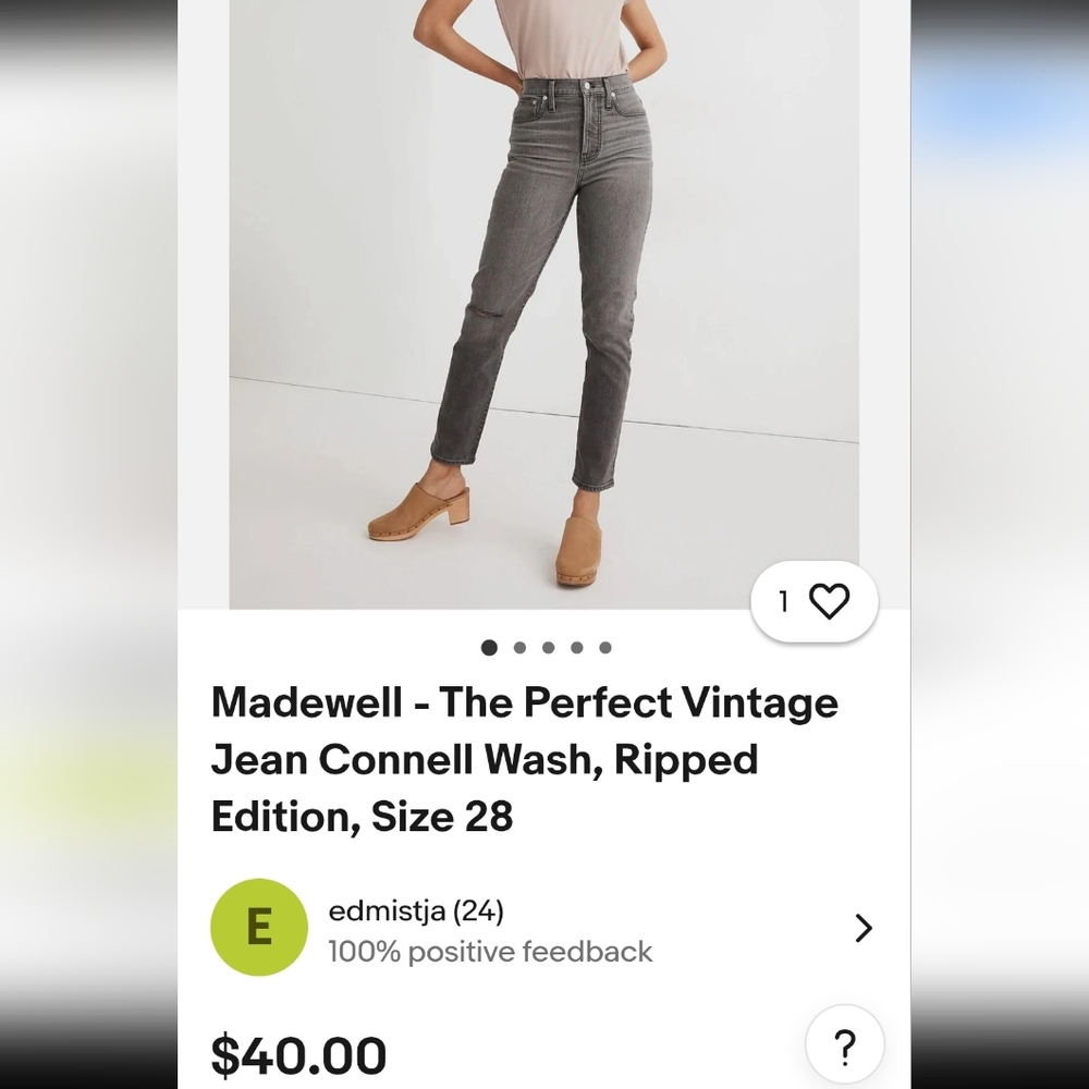 Madewell Vintage women size 27 skinny Jeans-grey - Picture 14 of 15